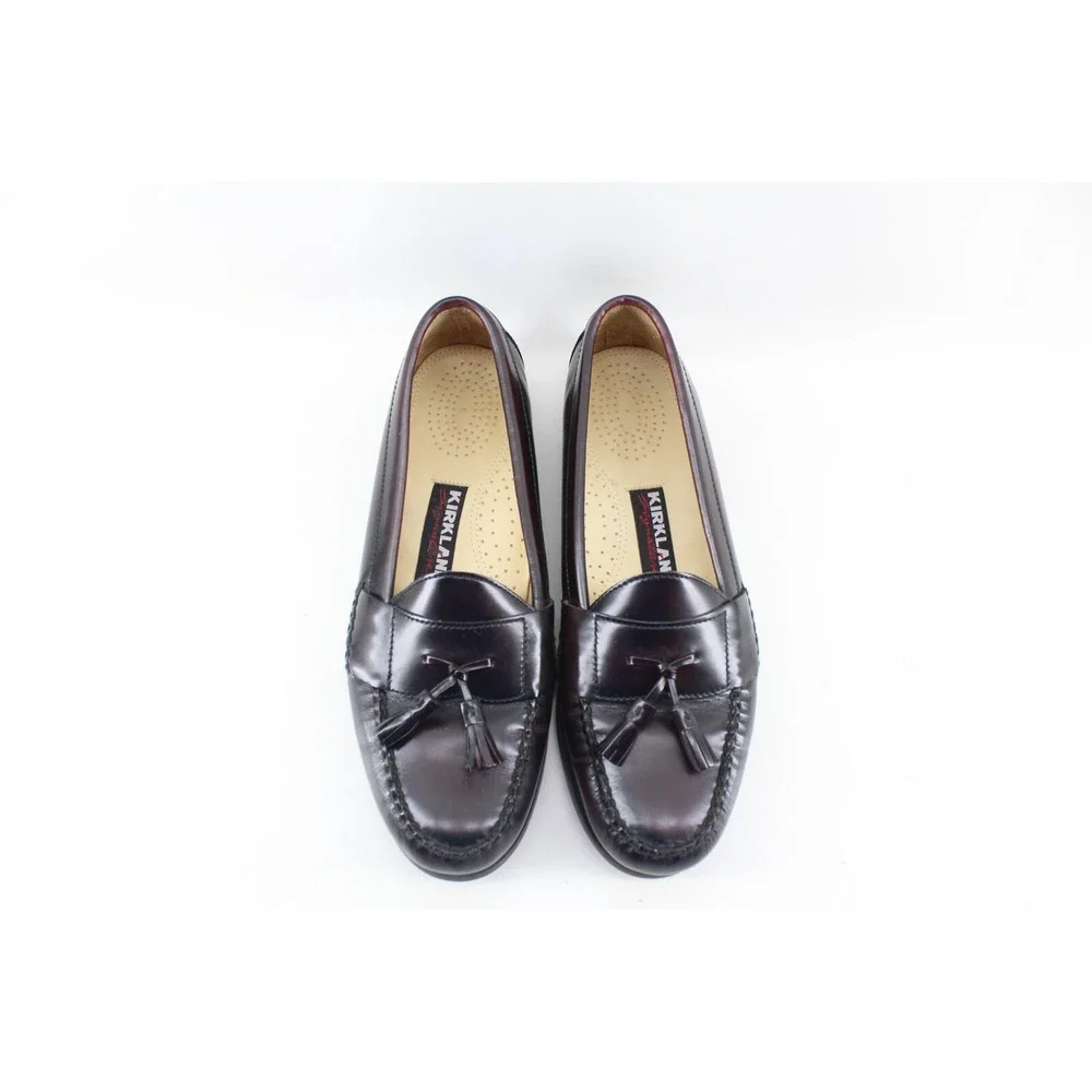 Kirkland Signature Burgundy Dress Tassel Loafers Shoes Mens‎ 12D Black 21273